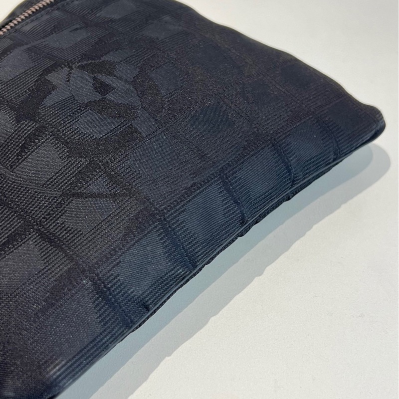 Chanel 香奈兒中古暗紋尼龍帆布斜挎包 男女同款尺寸：22x19cm-5
