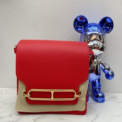 99.8新Hermes 愛馬仕 roulis19 豬鼻子 mini 熱門款 附件：全套