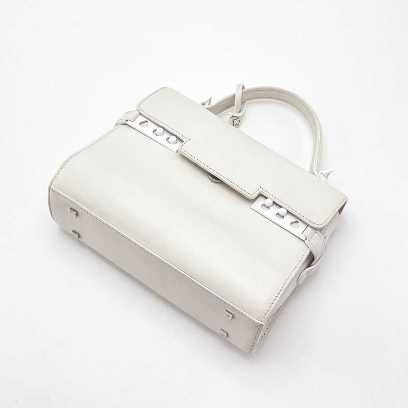 DELVAUX Tempete白色肩背斜背包21*16*7 98新配件塵袋-3