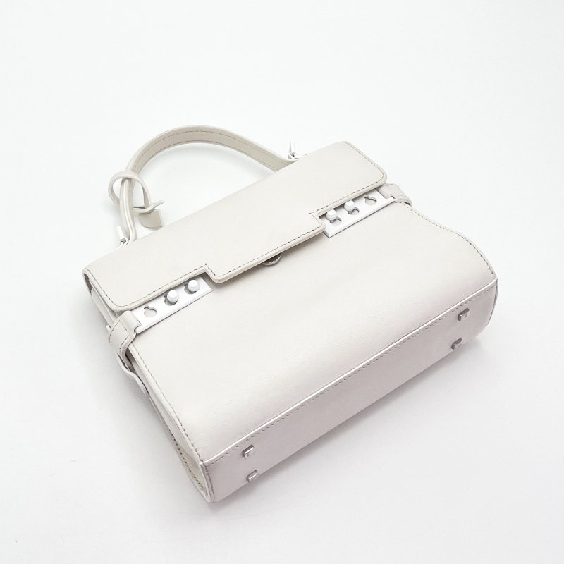 DELVAUX Tempete白色肩背斜背包21*16*7 98新配件塵袋-5