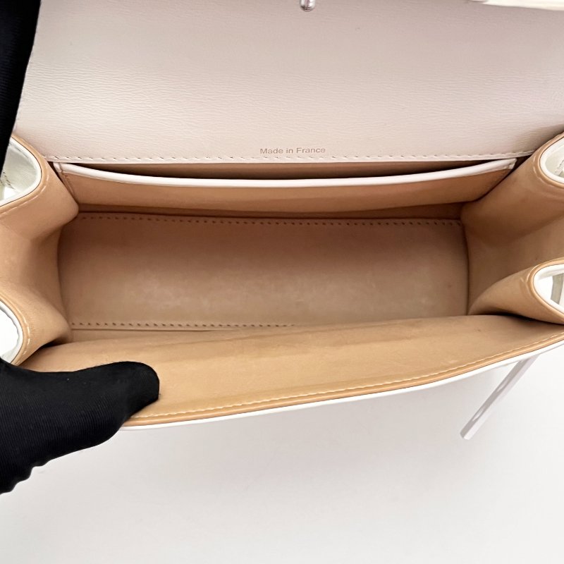 DELVAUX Tempete白色肩背斜背包21*16*7 98新配件塵袋-6