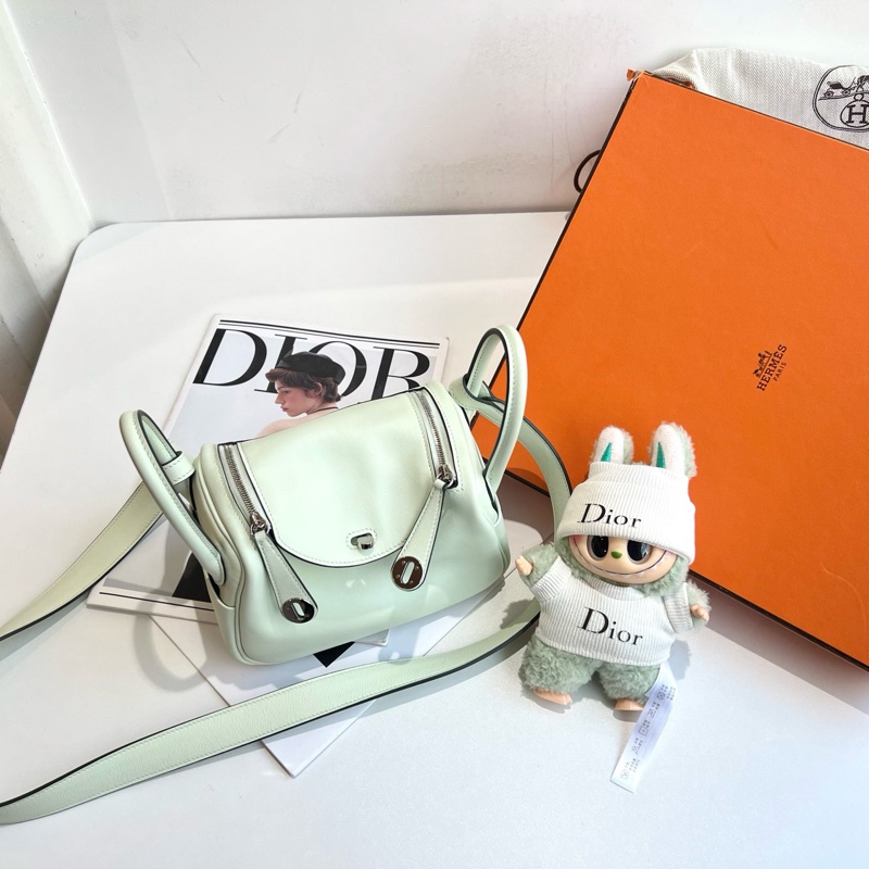Hermès 愛馬仕 氣泡綠mini lindy U刻 底長16s-2