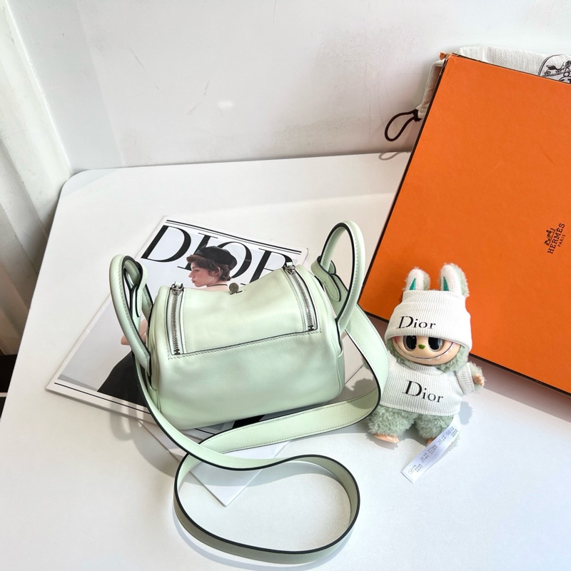 Hermès 愛馬仕 氣泡綠mini lindy U刻 底長16s-3