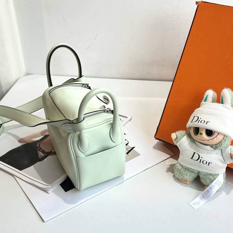 Hermès 愛馬仕 氣泡綠mini lindy U刻 底長16s-5