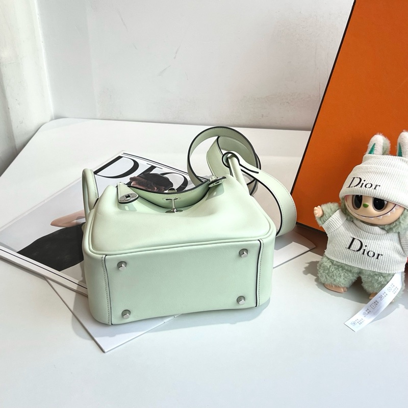 Hermès 愛馬仕 氣泡綠mini lindy U刻 底長16s-6