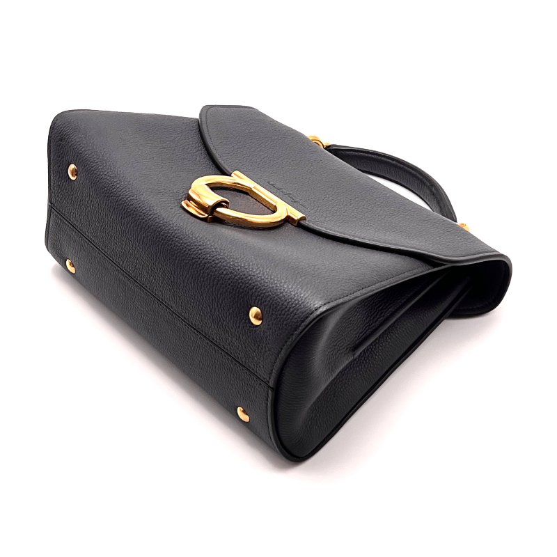 FERRAGAMO 灰金馬蹄扣 手提肩背包 26*19*11 98新配件塵袋-2