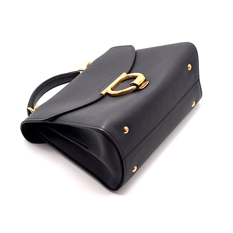 FERRAGAMO 灰金馬蹄扣 手提肩背包 26*19*11 98新配件塵袋-3