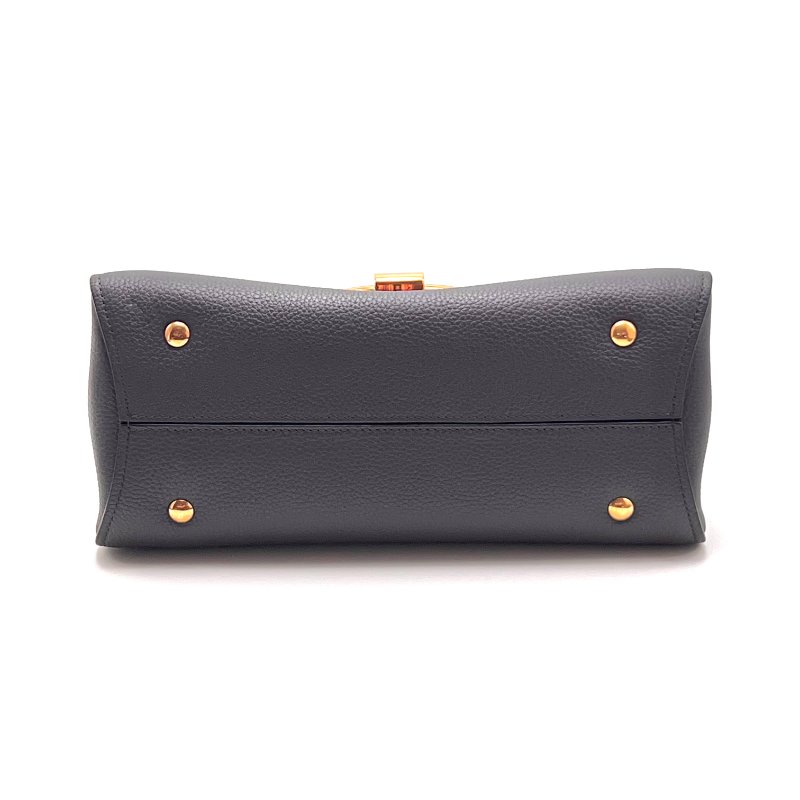 FERRAGAMO 灰金馬蹄扣 手提肩背包 26*19*11 98新配件塵袋-4
