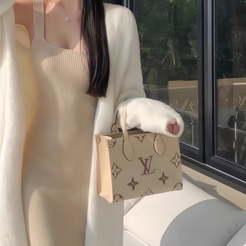 Louis Vuitton 路易威登 小號白色onthego 芯片 底長25
