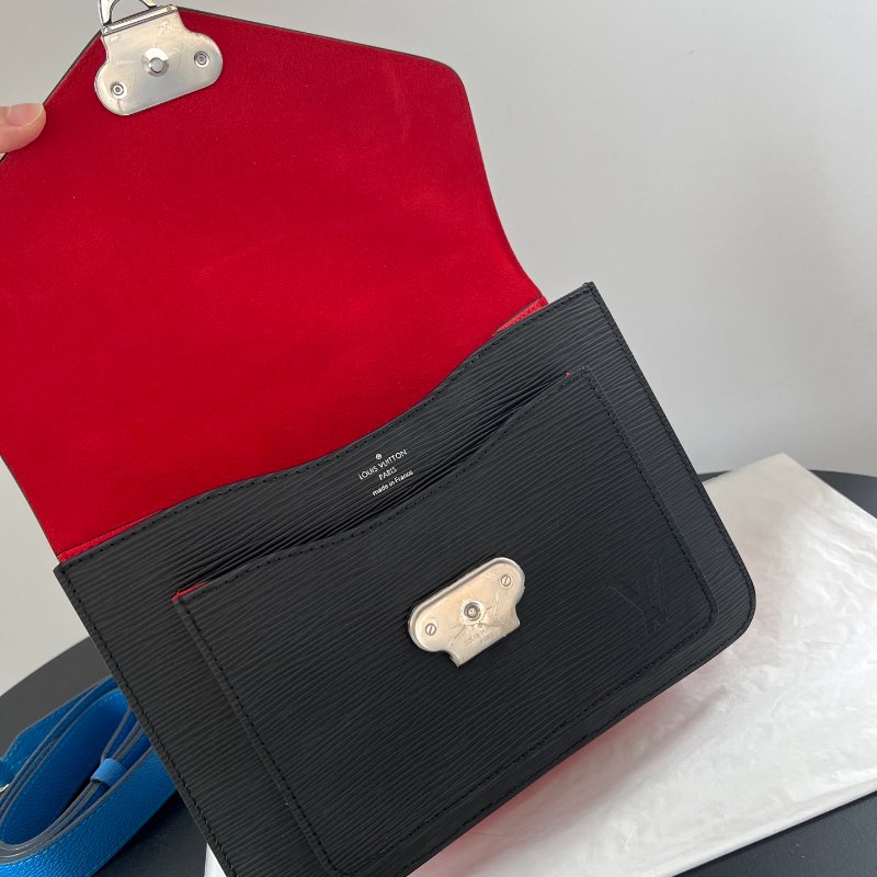 ️Lv Noe Monceau水波紋郵差包黑色25x19cm 98新配件塵袋-3