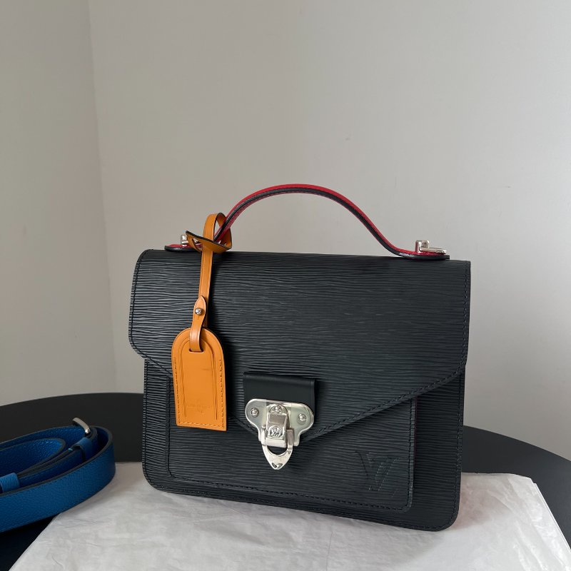 ️Lv Noe Monceau水波紋郵差包黑色25x19cm 98新配件塵袋-4
