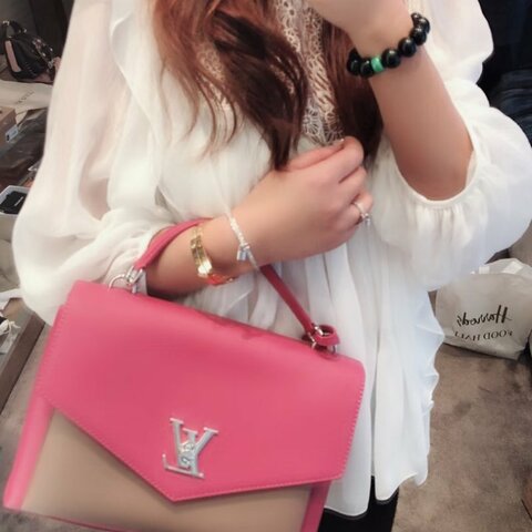 ️LV Lockme粉色拼色中號郵差包 28x20cm 98新配件塵袋