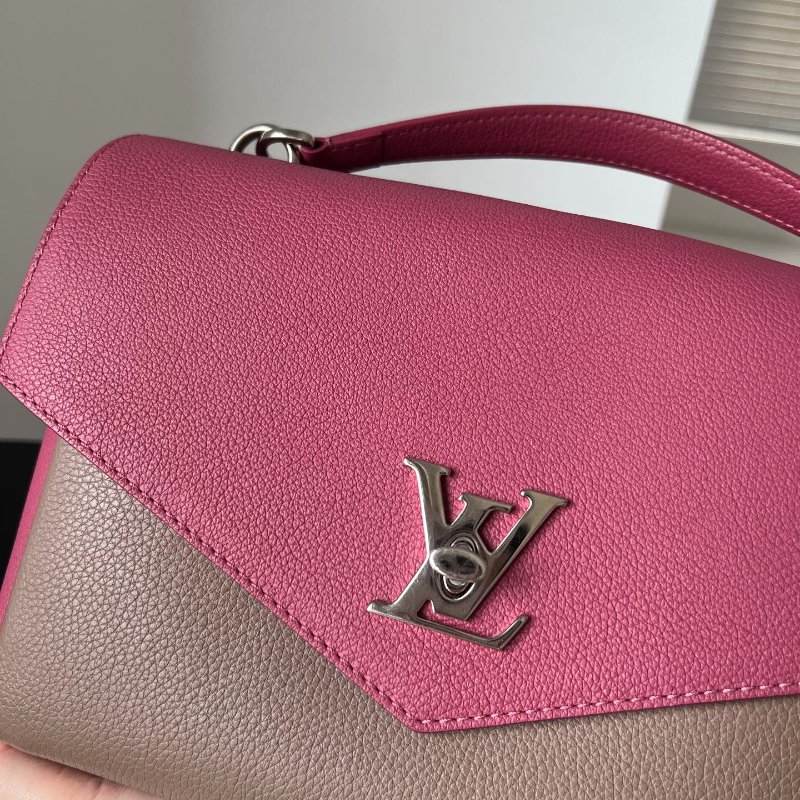 ️LV Lockme粉色拼色中號郵差包 28x20cm 98新配件塵袋-2