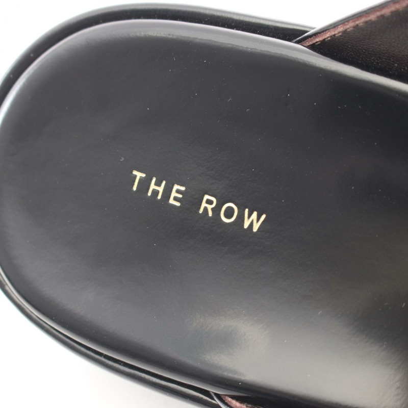 THE ROW 方頭涼鞋 黑色真皮 #38 二手女款-4