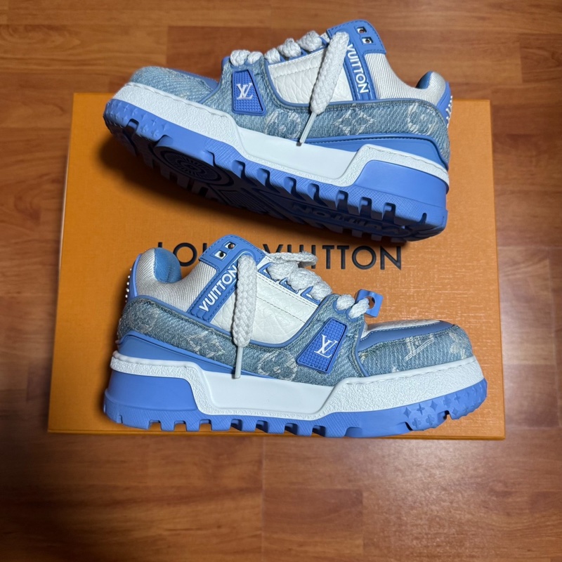 Lv Trainer Maxi白藍胖丁 路易威登低幫板鞋 藍白 35碼-1