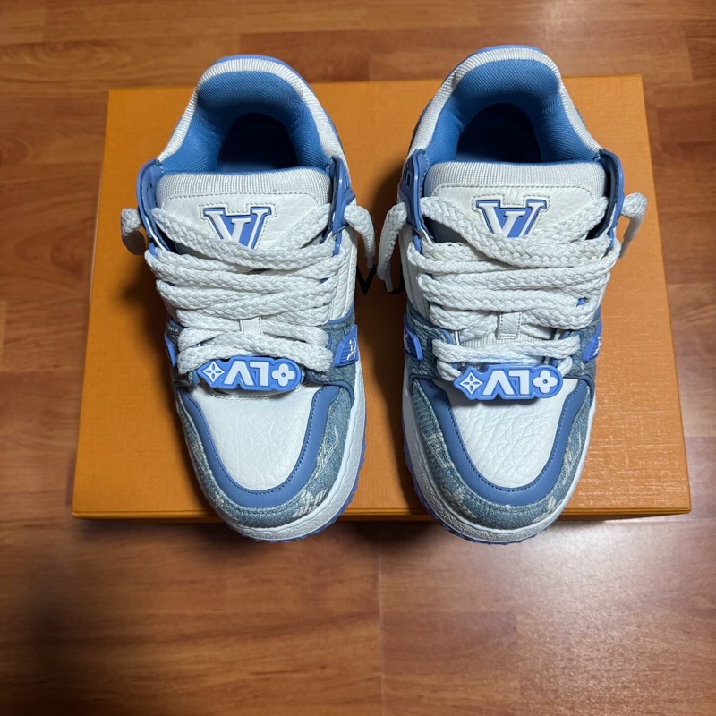 Lv Trainer Maxi白藍胖丁 路易威登低幫板鞋 藍白 35碼-2