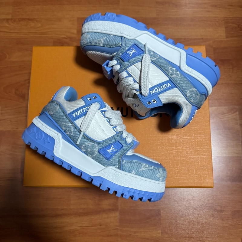 Lv Trainer Maxi白藍胖丁 路易威登低幫板鞋 藍白 35碼-8