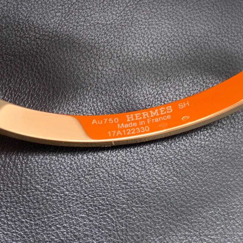 Hermes CDC手鐲18k玫瑰金鑲嵌黑色尖晶石滿鑲手鐲經典時尚潮流-6