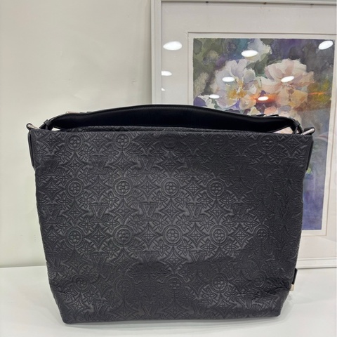 LV Anthiea系列黑色全皮老花hobo包手提包 11年～容量大,顯氣質尺寸34＊14＊30cm