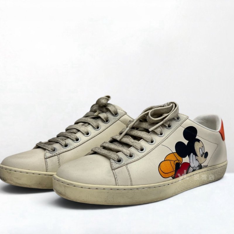 S5474-GUCCI DisneyXACE系列米奇圖案復古仿舊風格休閒鞋-1