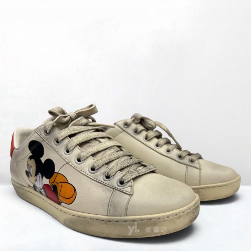 S5474-GUCCI DisneyXACE系列米奇圖案復古仿舊風格休閒鞋-2