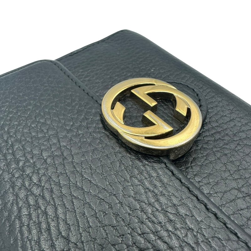 【美收精品】Gucci 黑色短夾 C-493【隔月月中將轉賣至日本 上架期限30天】-2