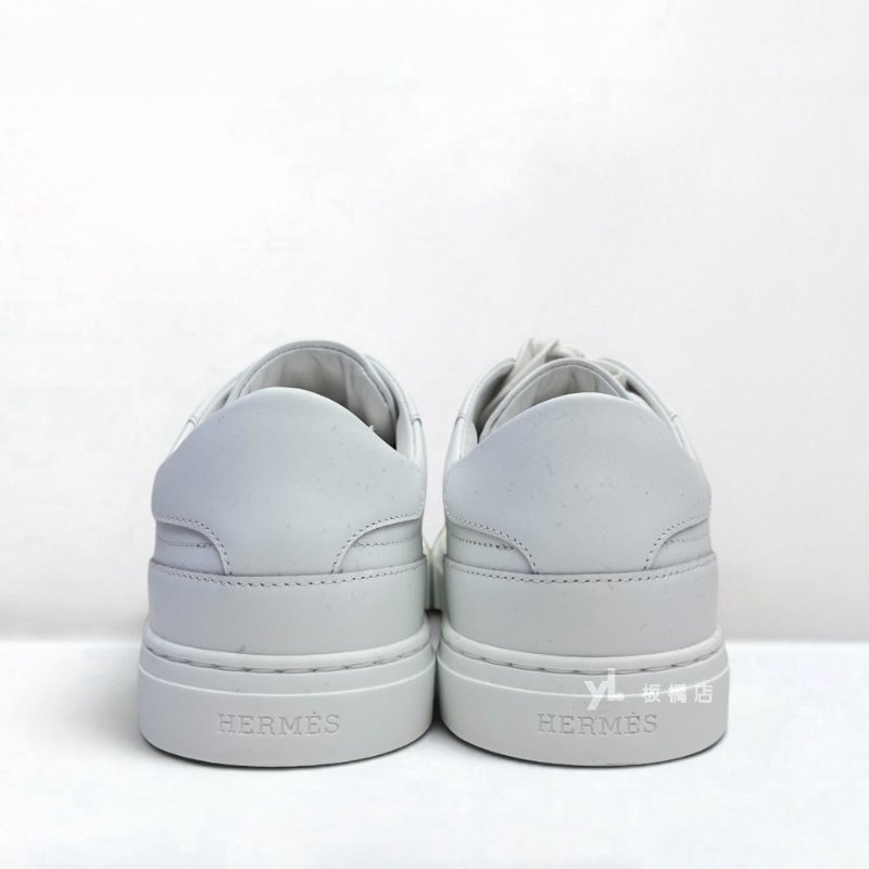 s5476-Hermes 白色牛皮玫瑰金Kelly鞋釦 Day運動鞋-3
