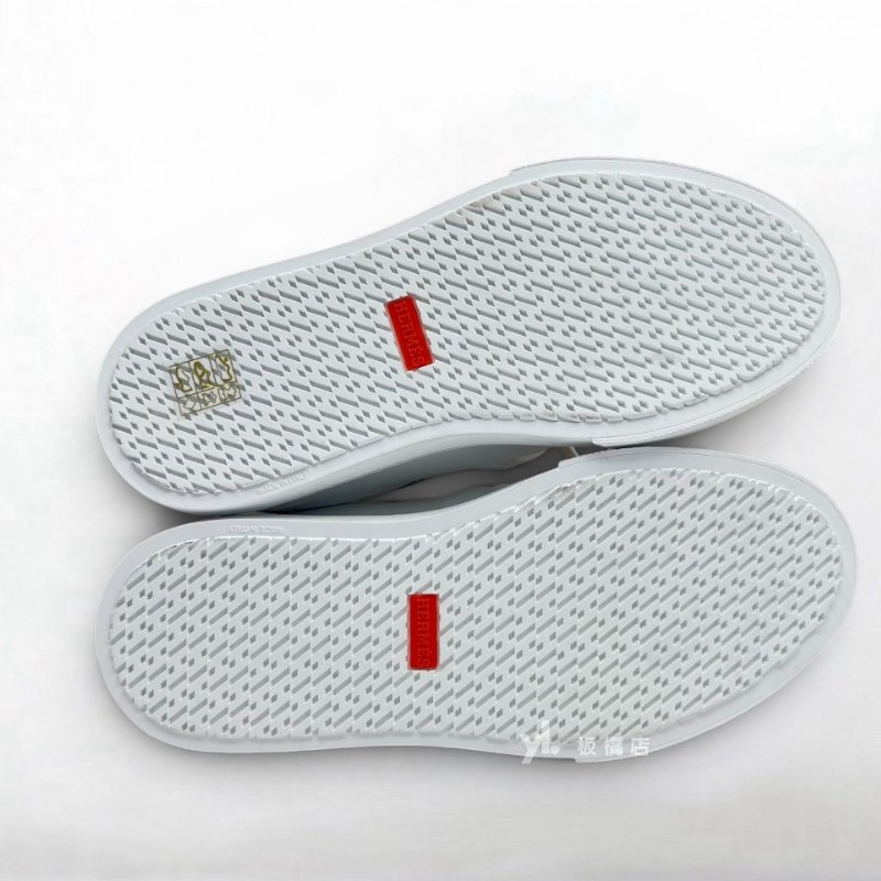 s5476-Hermes 白色牛皮玫瑰金Kelly鞋釦 Day運動鞋-4