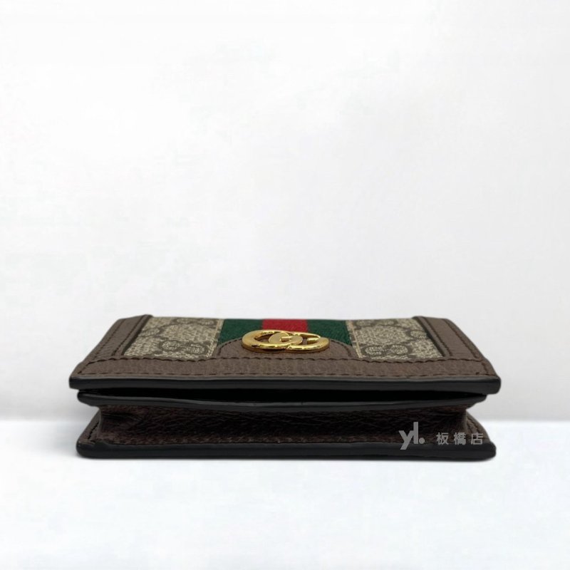 S5509-GUCCI  Ophidia GG帆布下蓋對折短夾523155-4
