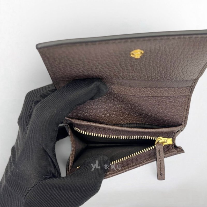 S5509-GUCCI  Ophidia GG帆布下蓋對折短夾523155-5