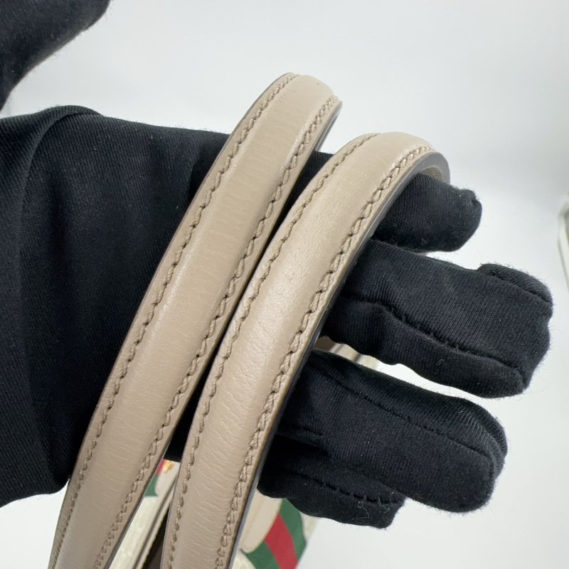 GUCCI燕麥色經典OPHIDIA金釦雙G中型托特包631685-6
