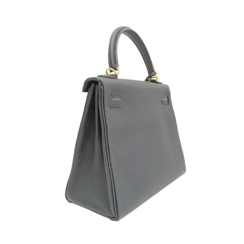黑色 Togo 牛皮 Kelly 25 凱莉包 两用包 W刻 金扣【HERMES 愛馬仕】-1