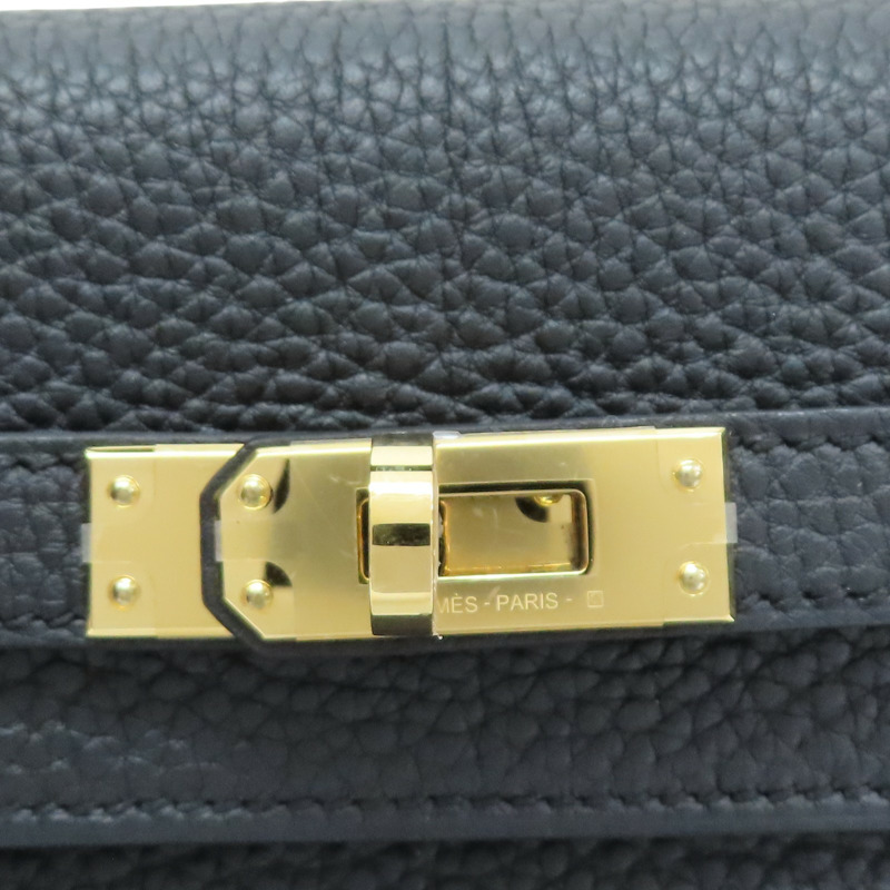 黑色 Togo 牛皮 Kelly 25 凱莉包 两用包 W刻 金扣【HERMES 愛馬仕】-5