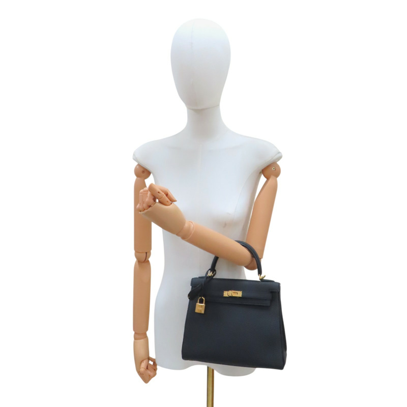 黑色 Togo 牛皮 Kelly 25 凱莉包 两用包 W刻 金扣【HERMES 愛馬仕】-6