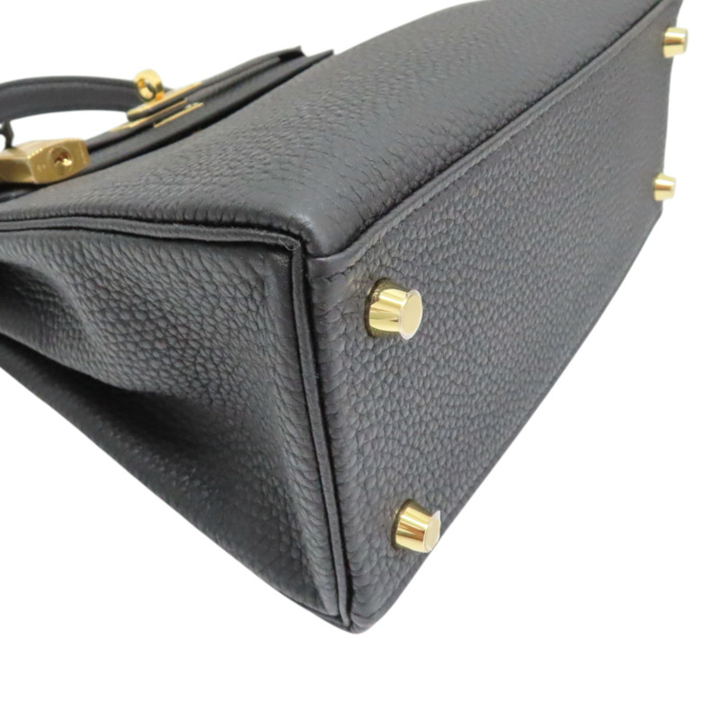 黑色 Togo 牛皮 Kelly 25 凱莉包 两用包 W刻 金扣【HERMES 愛馬仕】-8