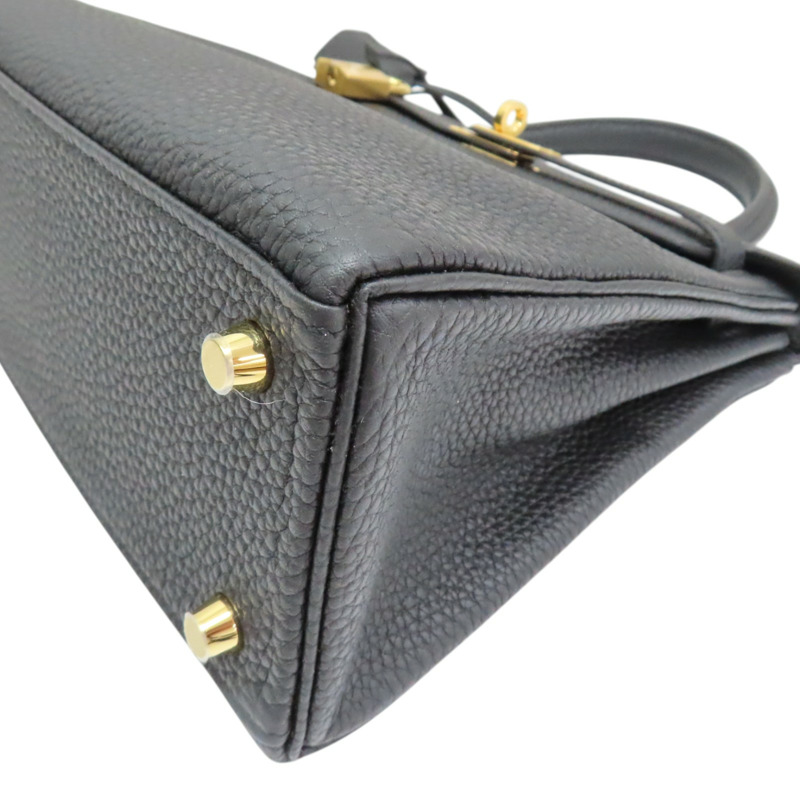 黑色 Togo 牛皮 Kelly 25 凱莉包 两用包 W刻 金扣【HERMES 愛馬仕】-9