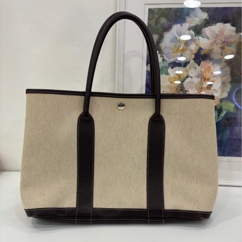 Hermes 愛馬仕garden party 36 花園36 烏木色 框H刻 原始成色
