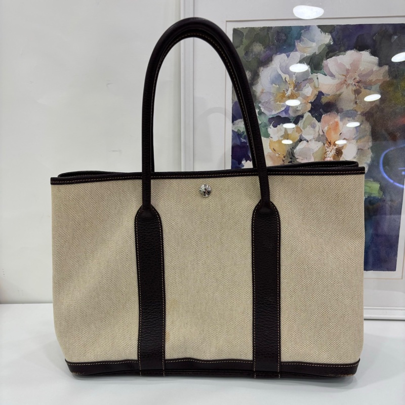 Hermes 愛馬仕garden party 36 花園36 烏木色 框H刻 原始成色-1