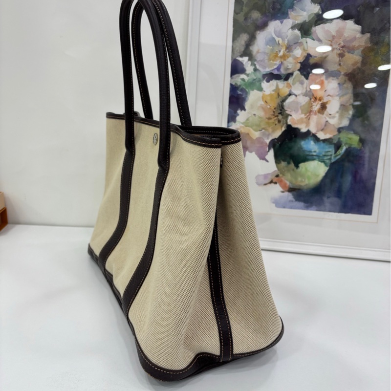 Hermes 愛馬仕garden party 36 花園36 烏木色 框H刻 原始成色-2