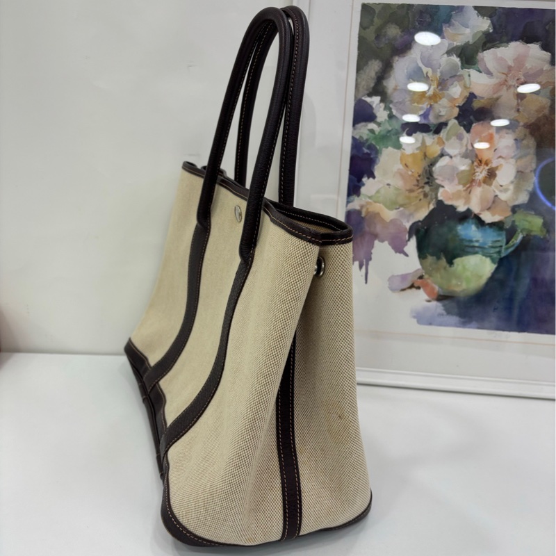 Hermes 愛馬仕garden party 36 花園36 烏木色 框H刻 原始成色-3