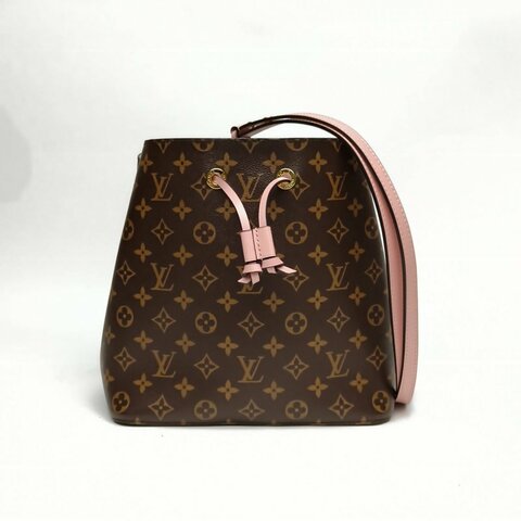 LOUIS VUITTON NÉONOÉ水桶包中號粉色內裏老花PVC金扣晶片肩背包