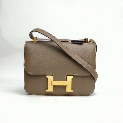 HERMES Constance康康大象灰Epsom皮U刻金扣肩背包
