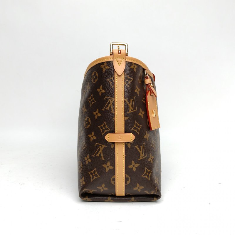 LOUIS VUITTON CARRYALL小號29配子袋老花PVC金扣晶片肩背包-3