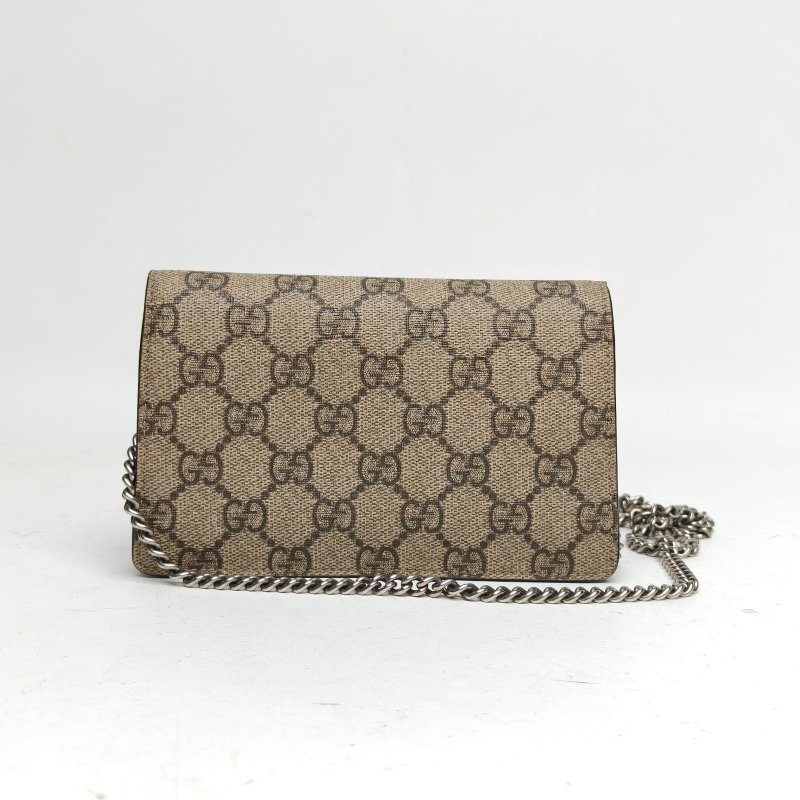 GUCCI Dionysus酒神超Mini16.5老花PVC銀扣肩背包-2