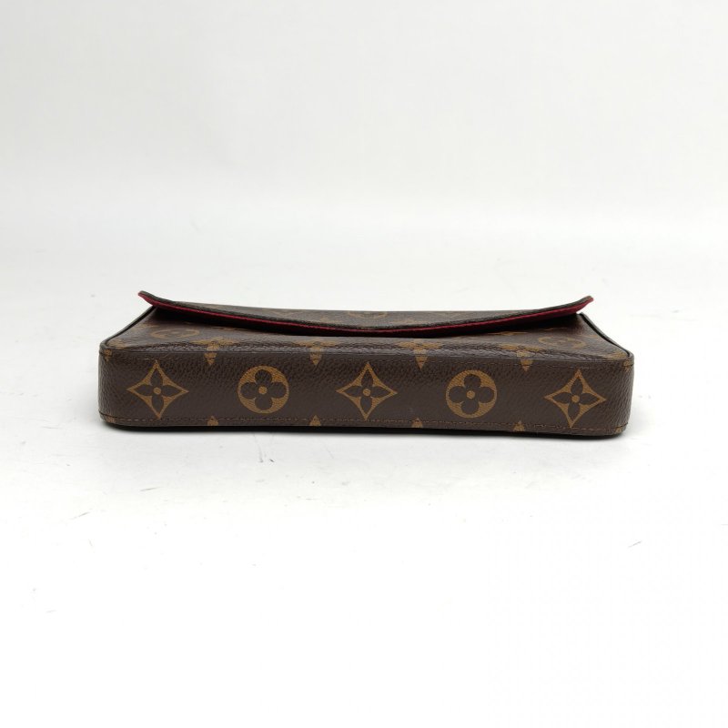 LOUIS VUITTON POCHETTEFELICIE三合一鏈條包老花PVC肩背包-4