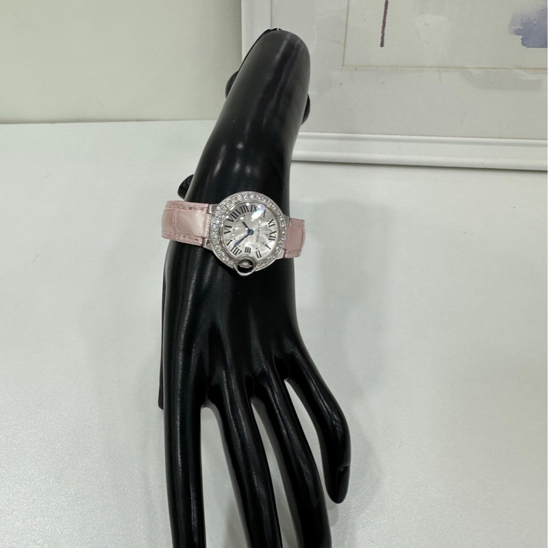 Cartier 卡地亞藍氣球系列WE900351腕錶，無配件，錶徑28MM，石英機芯，白金錶殼原鑲鑽石-1
