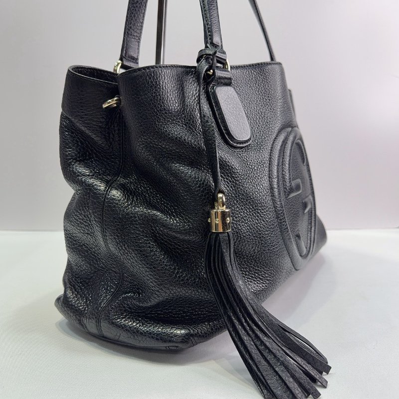 GUCCI SOHO黑色牛皮肩背包-3