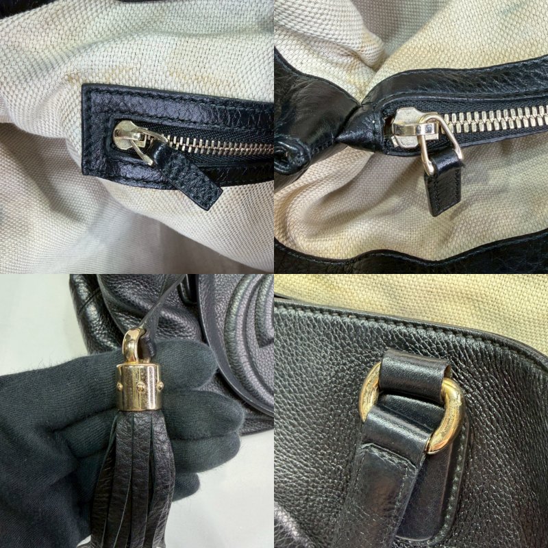 GUCCI SOHO黑色牛皮肩背包-5