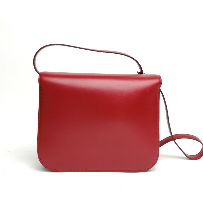 CELINE ClassicBox中號紅色牛皮金扣肩背包-2