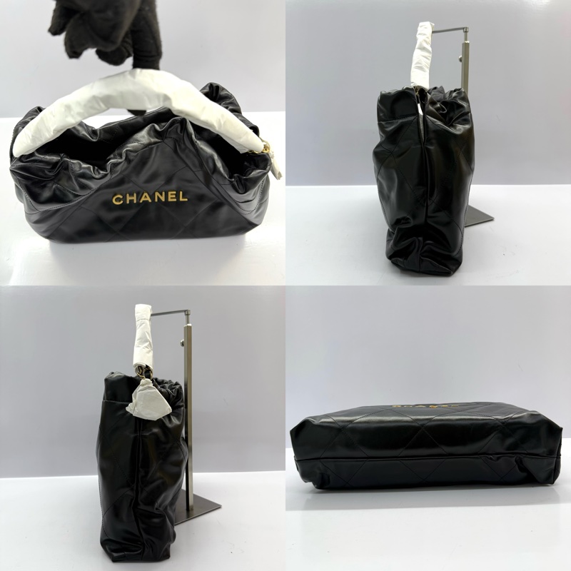 CHANEL 香奈兒 黑色CHANEL22小牛皮肩背包 AS4486 RFID MICROCHIP-3